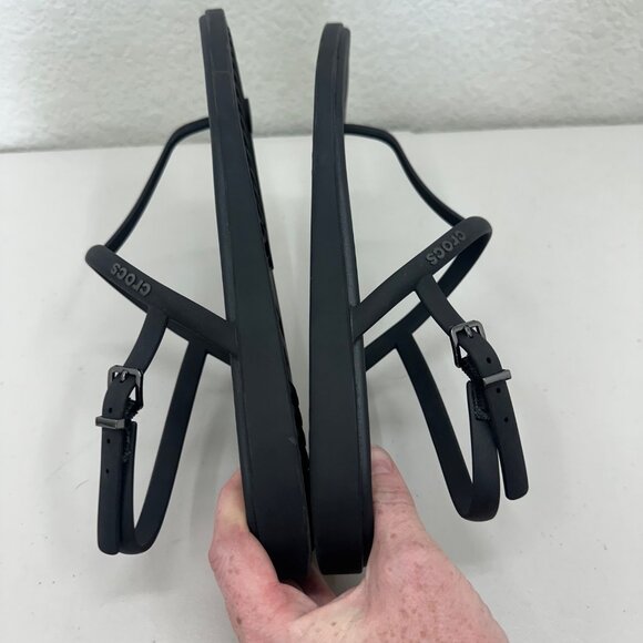 Crocs Miami Thong Black Flip Flop Heel Strap Sandals Shoes 209793 Womens size 10 - Picture 7 of 8